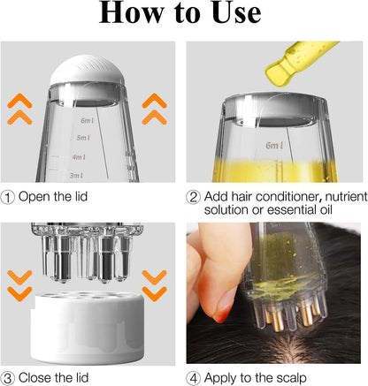 Scalp Applicator & Deep Root Hair Comb – Precision Oil & Serum Dispenser